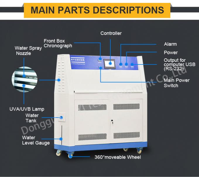 Máy kiểm tra lão hóa bằng tia UV gia tốc bằng nhựa sơn với đèn 340 2